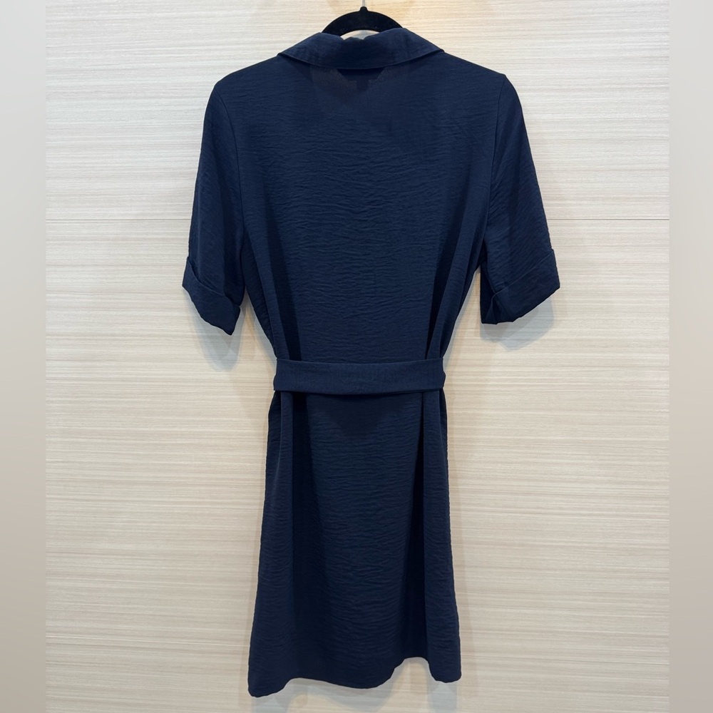 Magnolia Navy Blue size M Buttoned Shirt Dress with Notched Collar - Picture 2 of 7